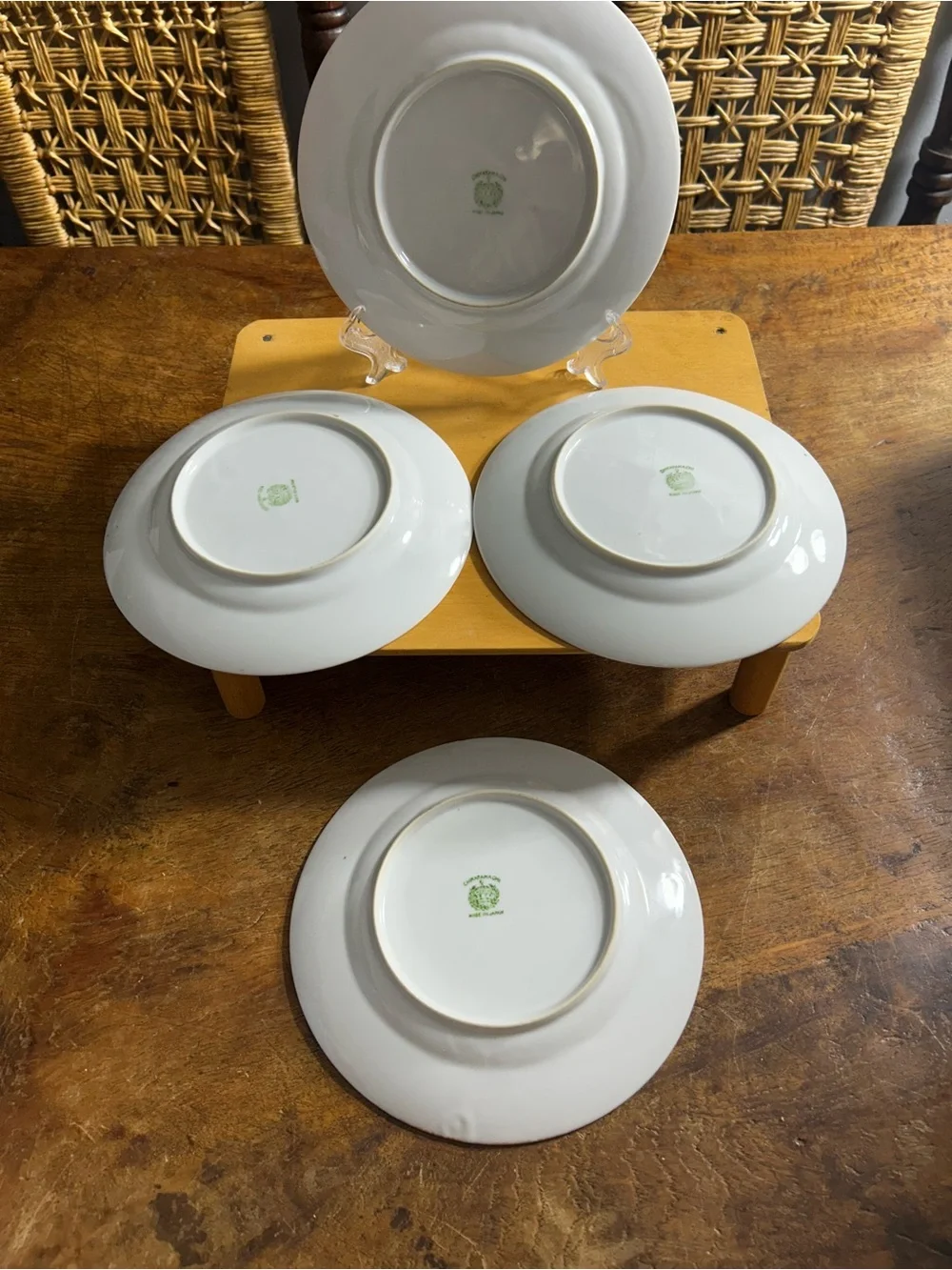 Chikatamachi Hand-Painted Floral Ceramic Dessert Plates - Orange Trim (Set of 4)